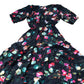 Baukjen Floral Maxi Dress UK10 Women's Black 100 Viscose Ruffle Design