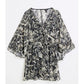 River Island Brown Abstract Cape Mini Dress - Size 8