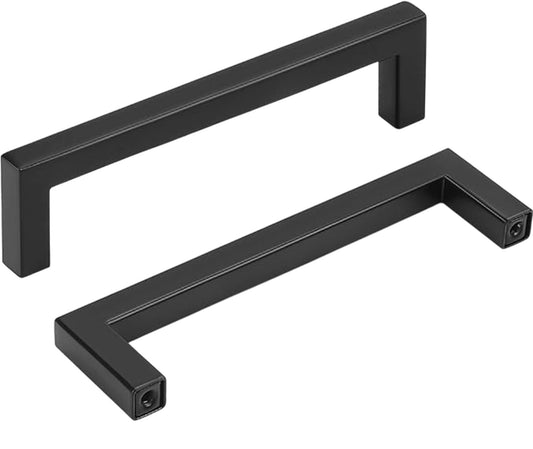 PinLin 30 Pack T Bar Cabinet Handles Square Design Black Hardware Set