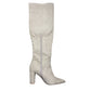 Novo Elegant Women's Heeled Knee High Boots Size UK5 Taupe Block Heel