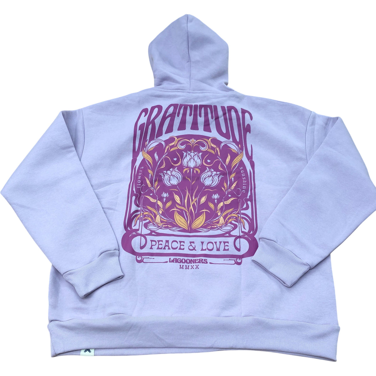 LAG00NERS MMXX Lilac Graphic Print Hoodie Size 12