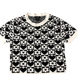 River Island 915 Kids Sweater Black White Floral Heart Pattern 12-13 Years