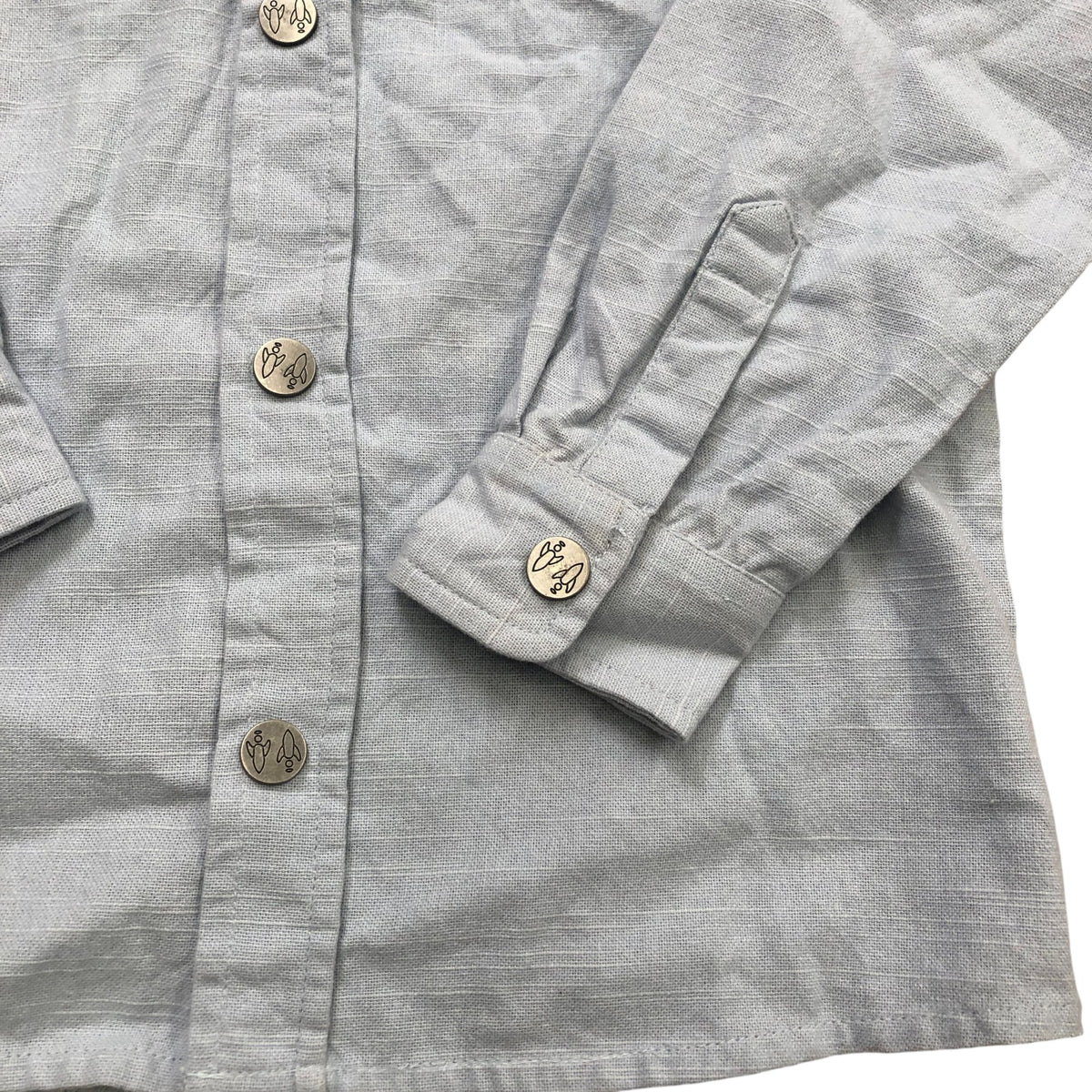 Kids Blue Long Sleeve Casual Lightweight Shirt 8 Years