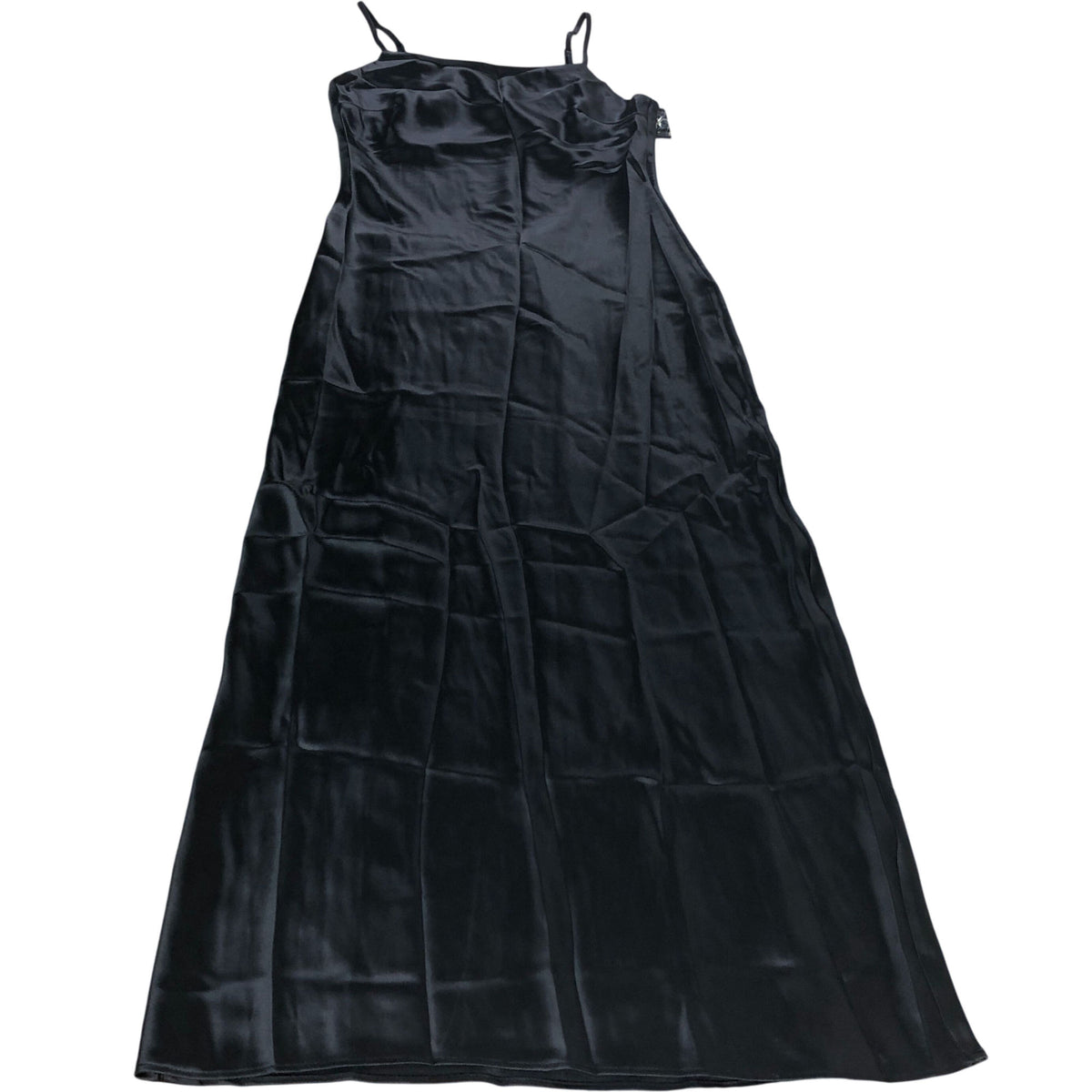 River Island XS Black Satin Slip Dress With Grey Crop Jumper Set