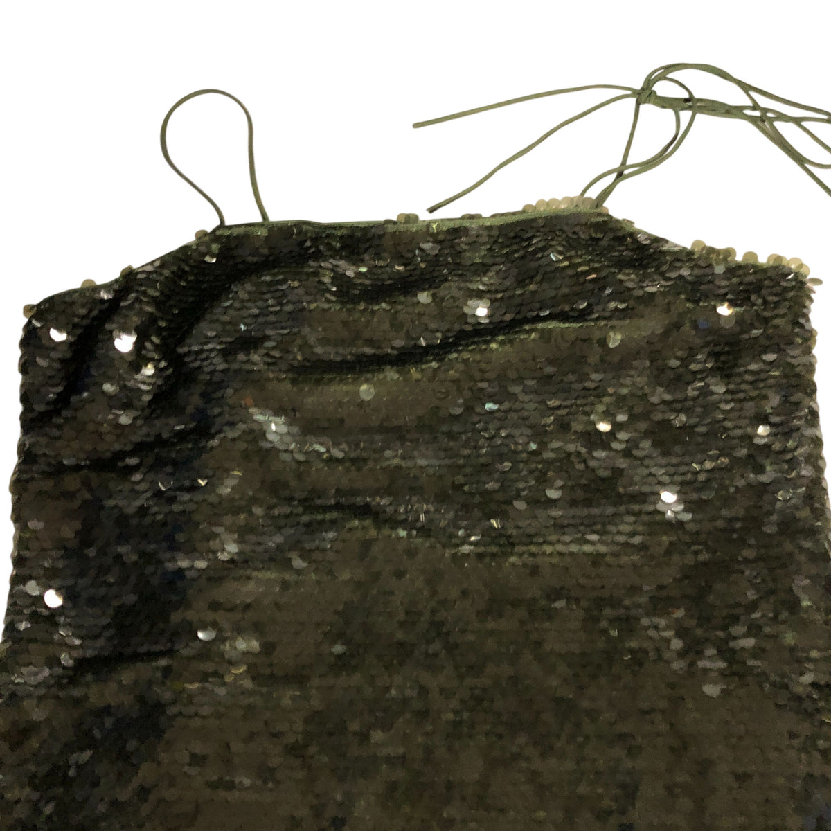 Sequin Dress UK12 Women's Sleeveless Evening Long Green