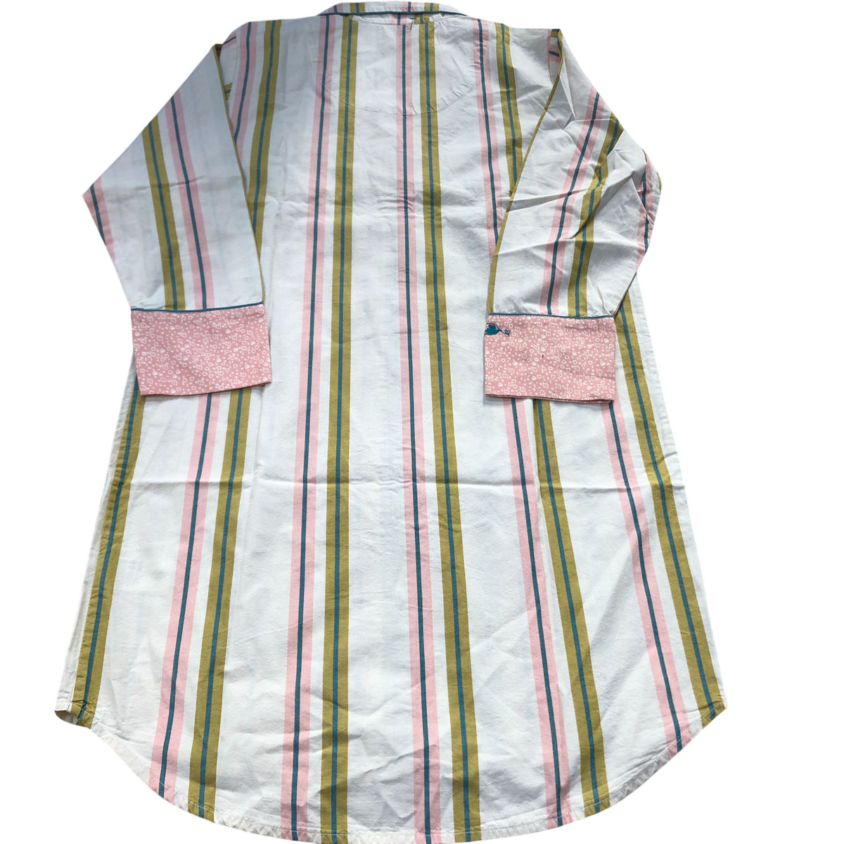 Striped Nightwear Women's Long Sleeves Nightdress Size 10 Organic Cotton