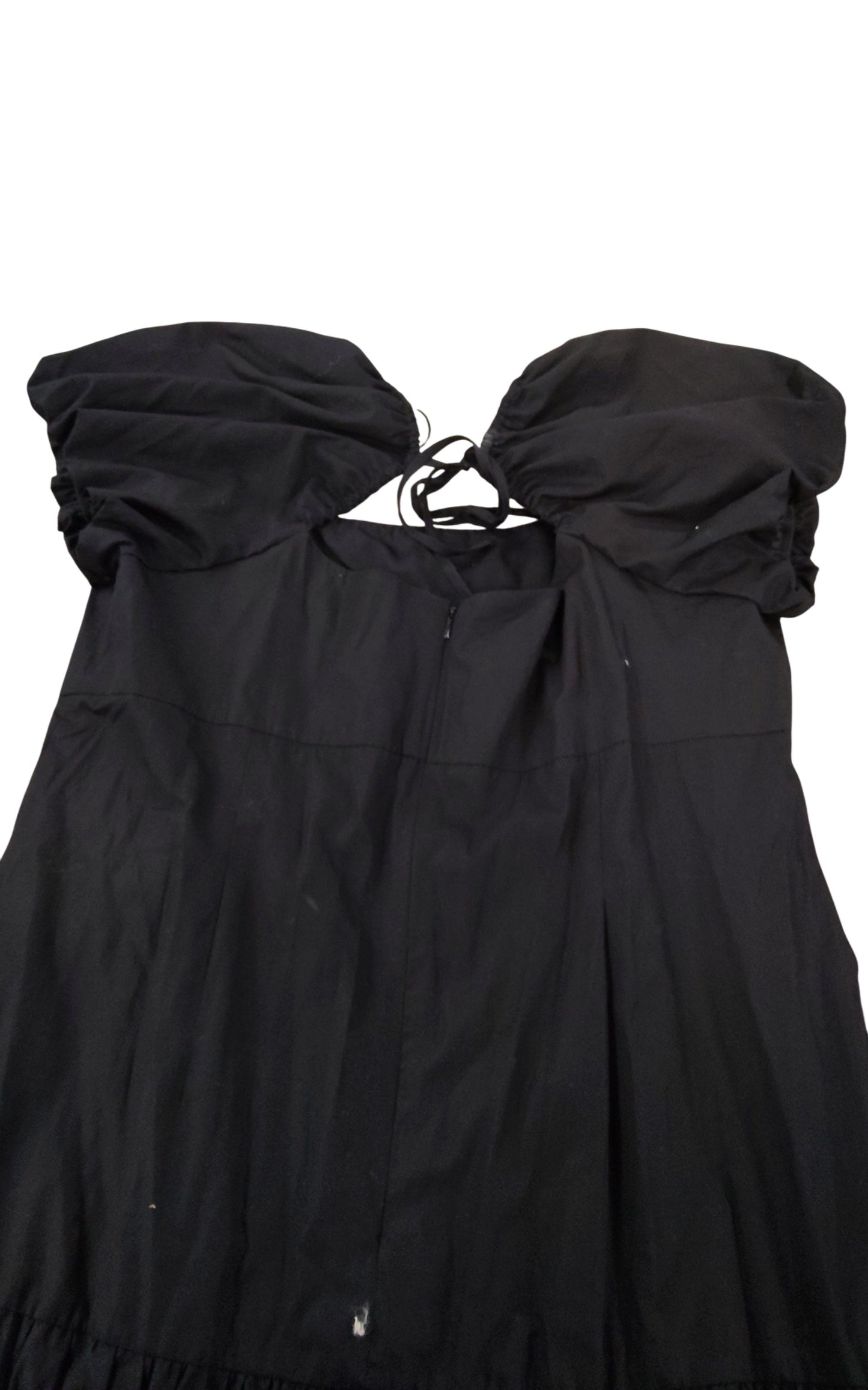 River Island Black Puff Sleeve Midi Dress UK 16 Women's Casual Flared Skirt