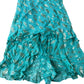 Dress Women's Ruffled V Neck Teal With Gold Foil Detailing UK14