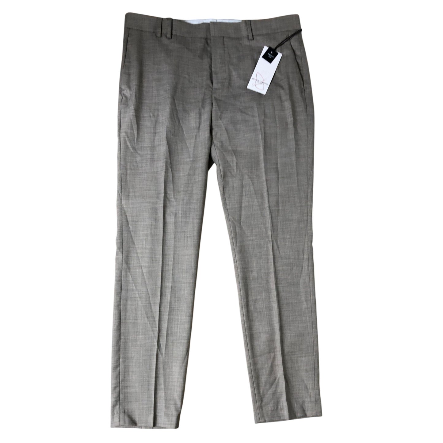 River Island Skinny Fit Trousers W38R L32 Men's Beige Formal Pants