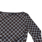 River Island Long Sleeve Wrap Top Size Brown Diamond Pattern