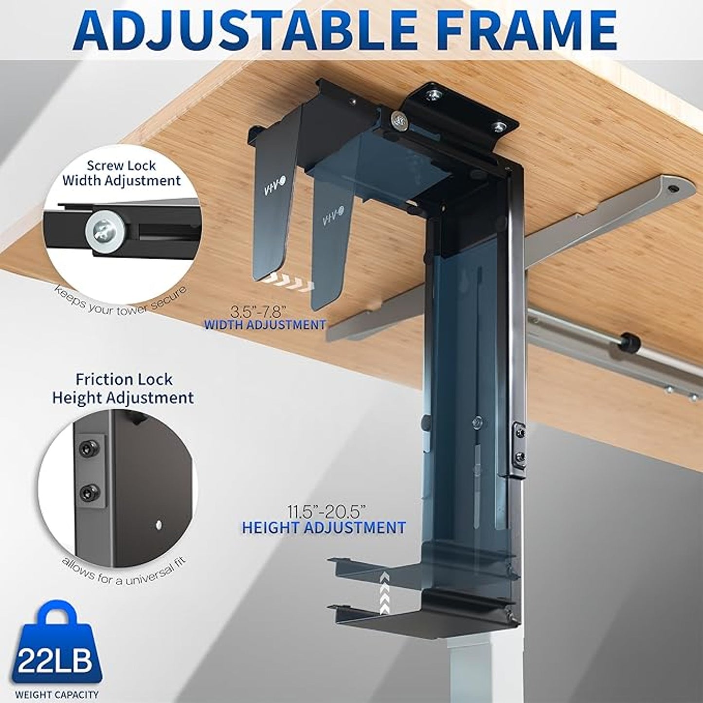 VIVO Adjustable Under Desk and Wall PC Mount, MOUNT PC01