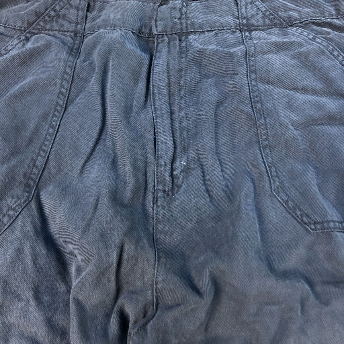 Weird Fish Wide Leg Trousers UK Size 18 Navy Lightweight Comfort Fit