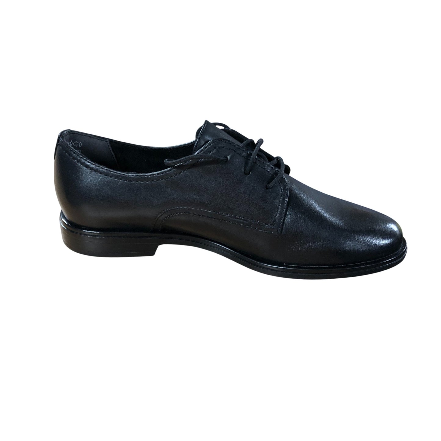 Tamaris Derby Shoes UK6 EU39 Women's Black Leather Lace Up Footwear