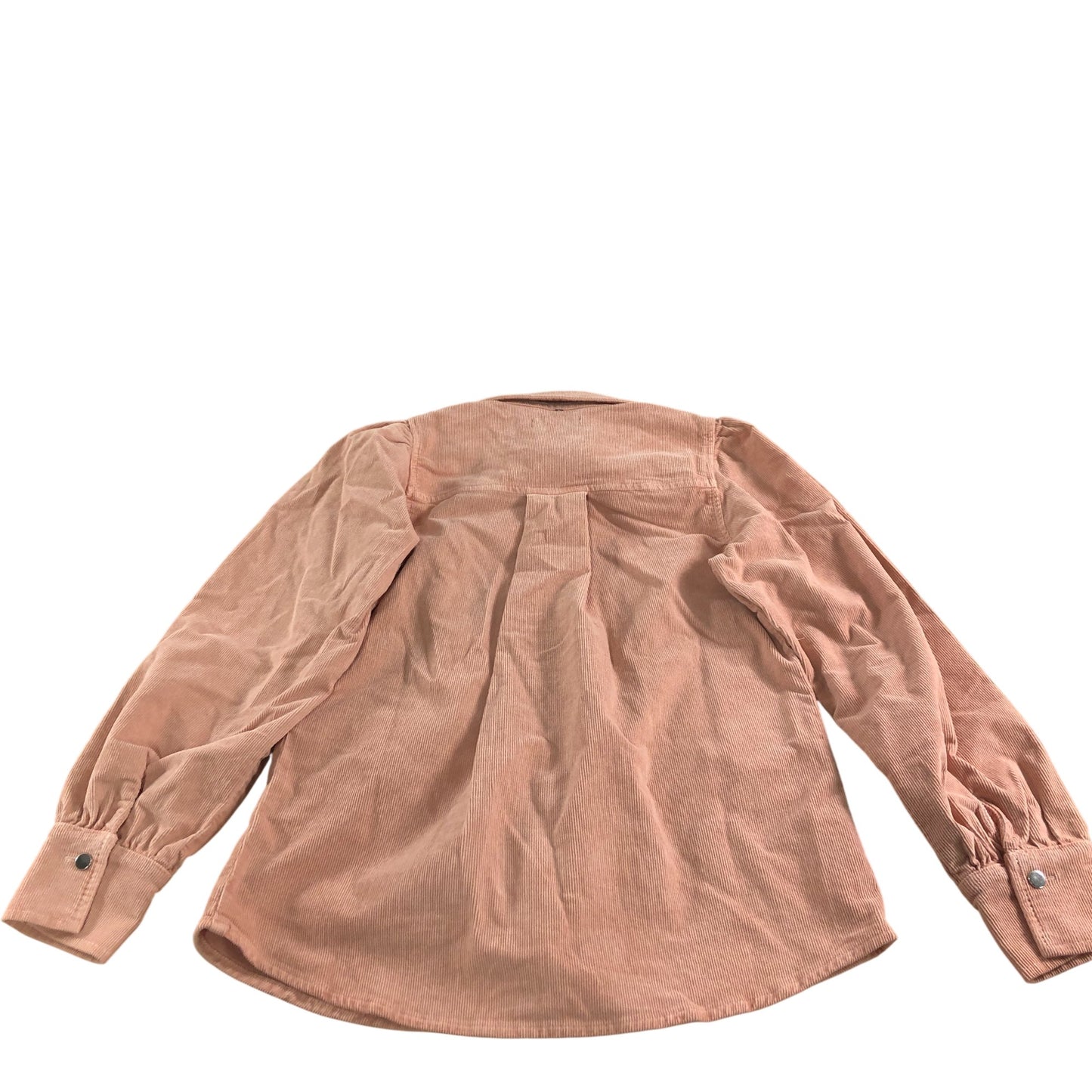 Branded Pink Cord Shirt Women's Long Sleeve Button Up Collared Top UK12
