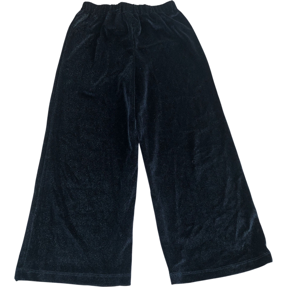 Kids Wide Leg Black Velvet Trousers 9 Years