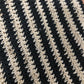 Macrame Sling Striped Shoulder Bag Women's Casual Tote Bag Black Cream