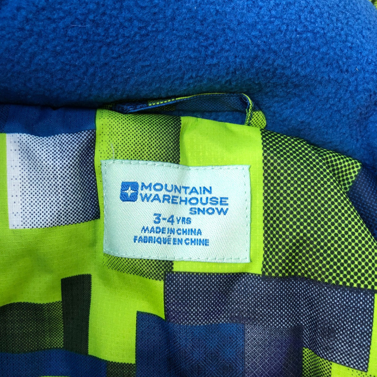 Mountain Warehouse Snow Puffer Kids Jacket Bright Green Blue 3-4 Years