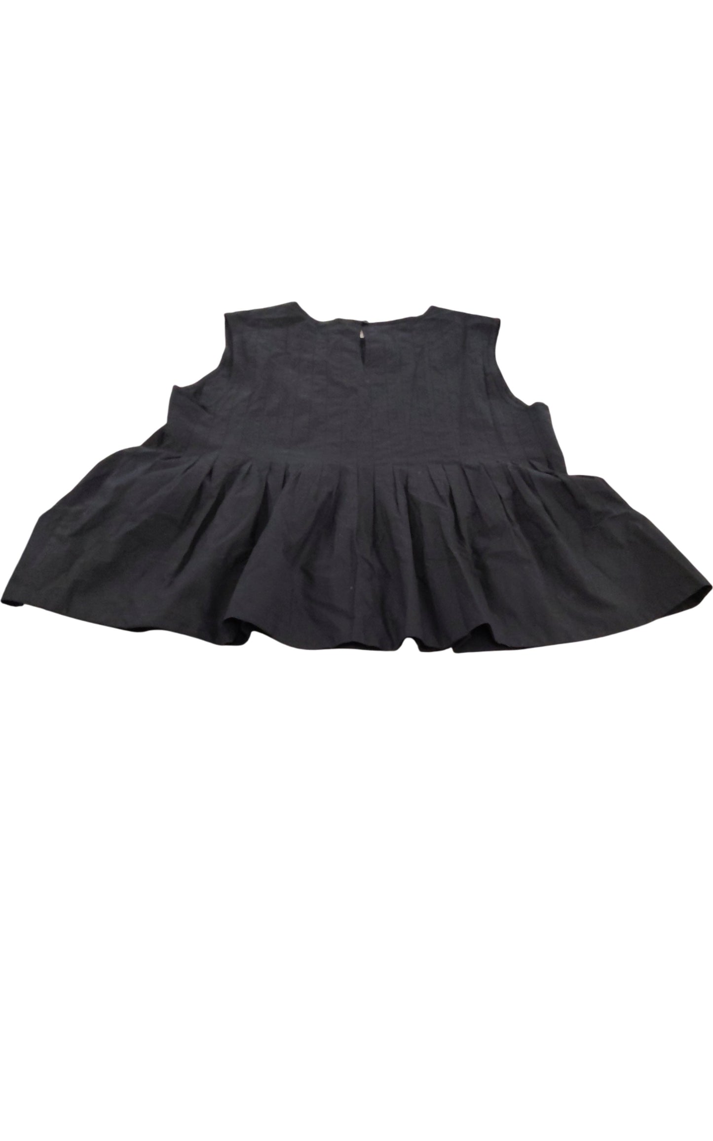 H&M Women's UK14 Black Peplum Top Sleeveless Cotton Blend Casual Fashion