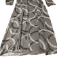 Dress Women's Grey Long Sleeve Patterned Maxi V Neck UK6