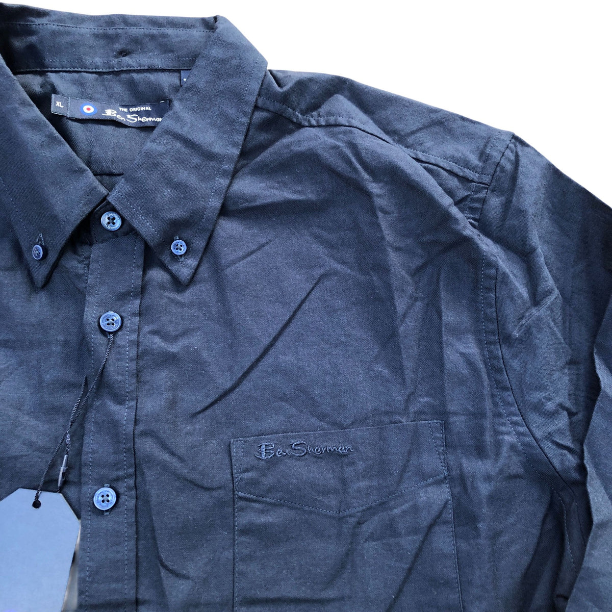 Ben Sherman Dark Navy Long Sleeve Casual Oxford Shirt Size XL