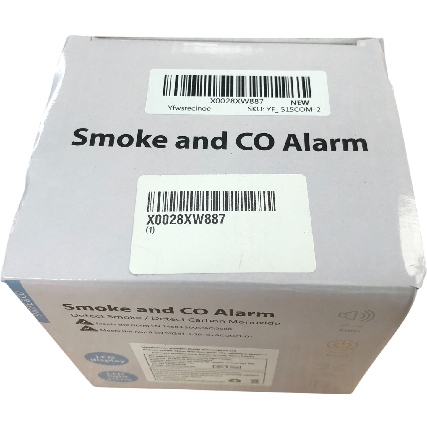 Smoke And CO Alarm Battery Powered LCD Display Easy Installation 85dB Alarm