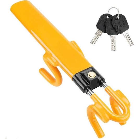Tevlaphee Twin Bar Double Hook Steering Wheel Lock High Security Universal Fit