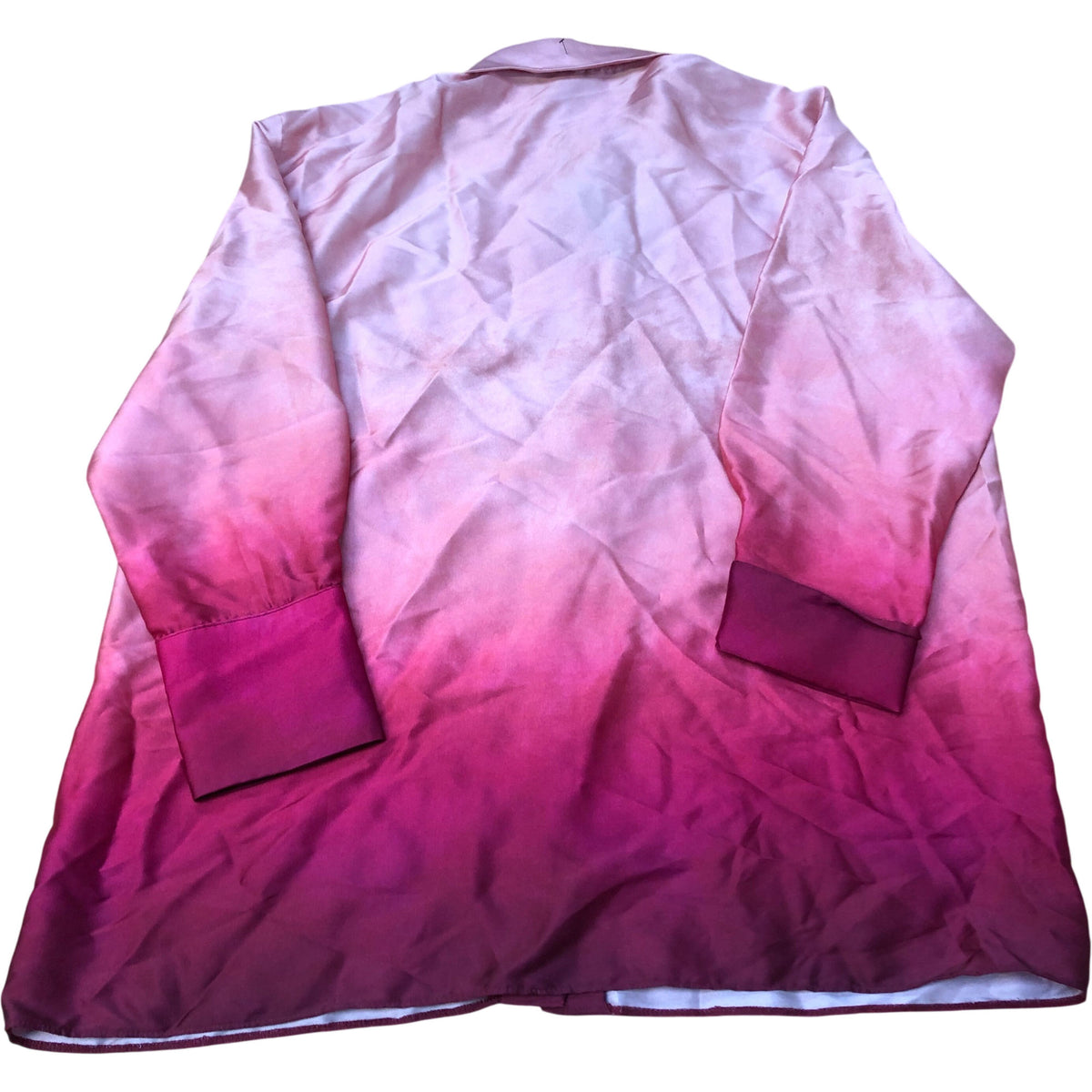 River Island Gradient Collar Shirt UK8 Women's Long Sleeve Polyester Pink
