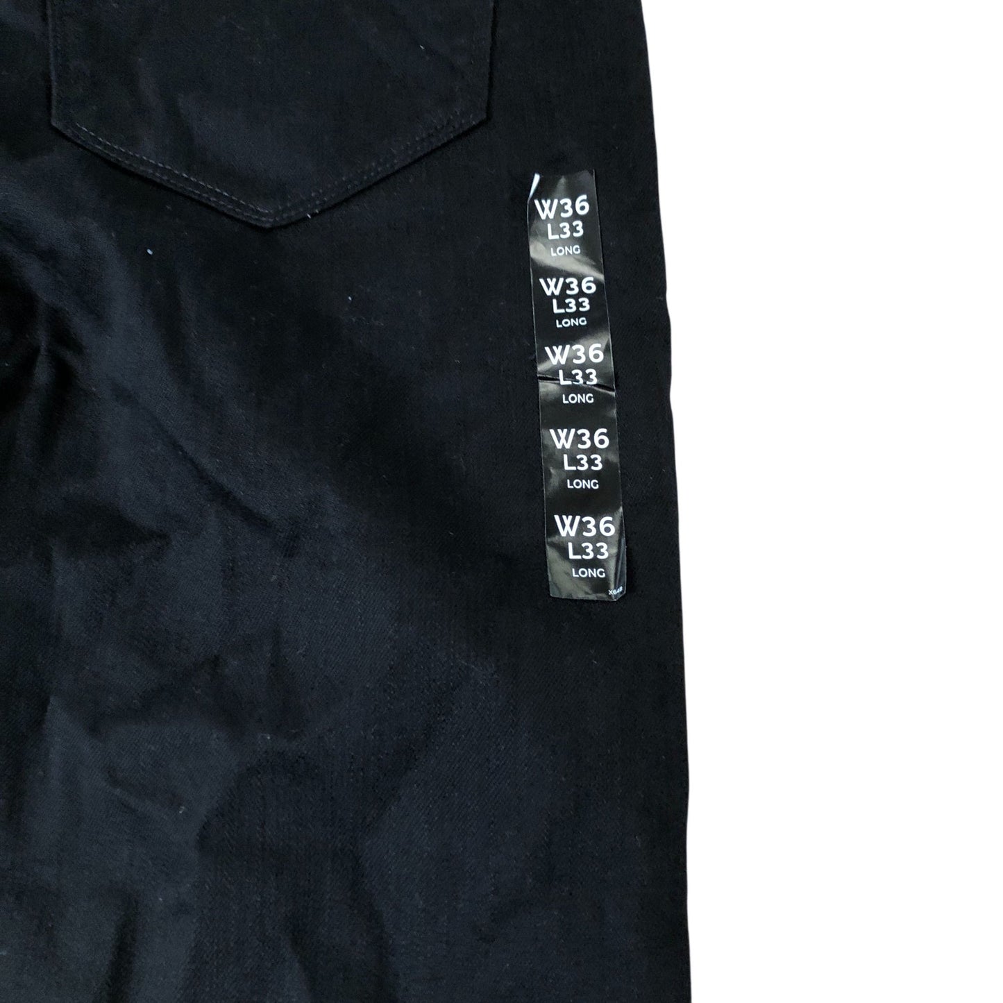Black Stretch Denim Jeans Men's Regular Fit W36 L33