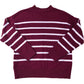 Crew Clothing Company Striped Sweater Size 14 Women's Burgundy Cotton Knit