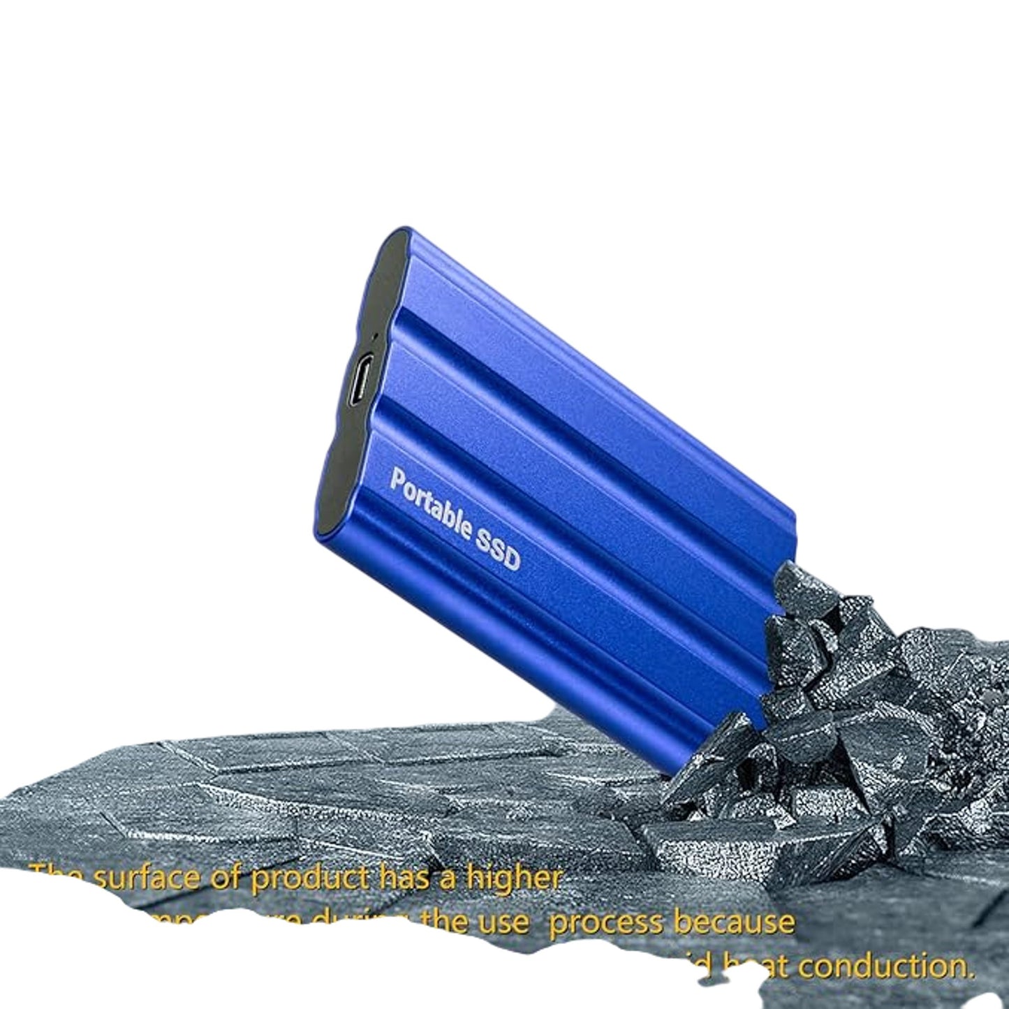 Portable SSD 10TB  External SSD Waterproof Shockproof Blue Aluminium