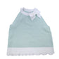 River Island Girls Tank Top UK11-12 Years Mint Green Bow Detail Scalloped Hem