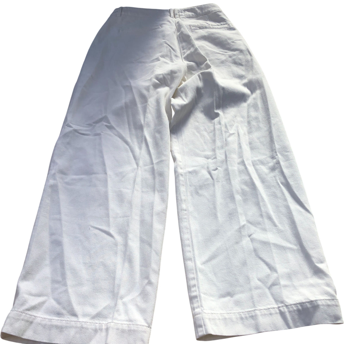 Baukjen Wide Leg Trousers UK10 Women's Organic Cotton White Plain Style