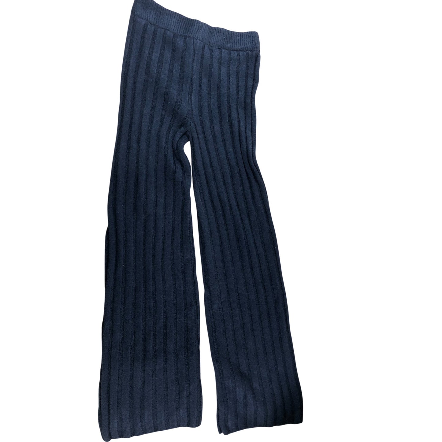 River Island Navy Ribbed Trousers XS Women's Comfortable Stretchy Fit