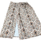 Neutral Print Wrap Midi Skirt Floral Design Cotton Lightweight