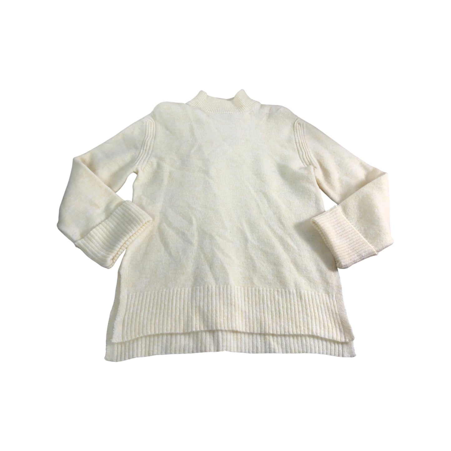 River Island Women's XS Cream Textured Knit Jumper Sweater High Neck