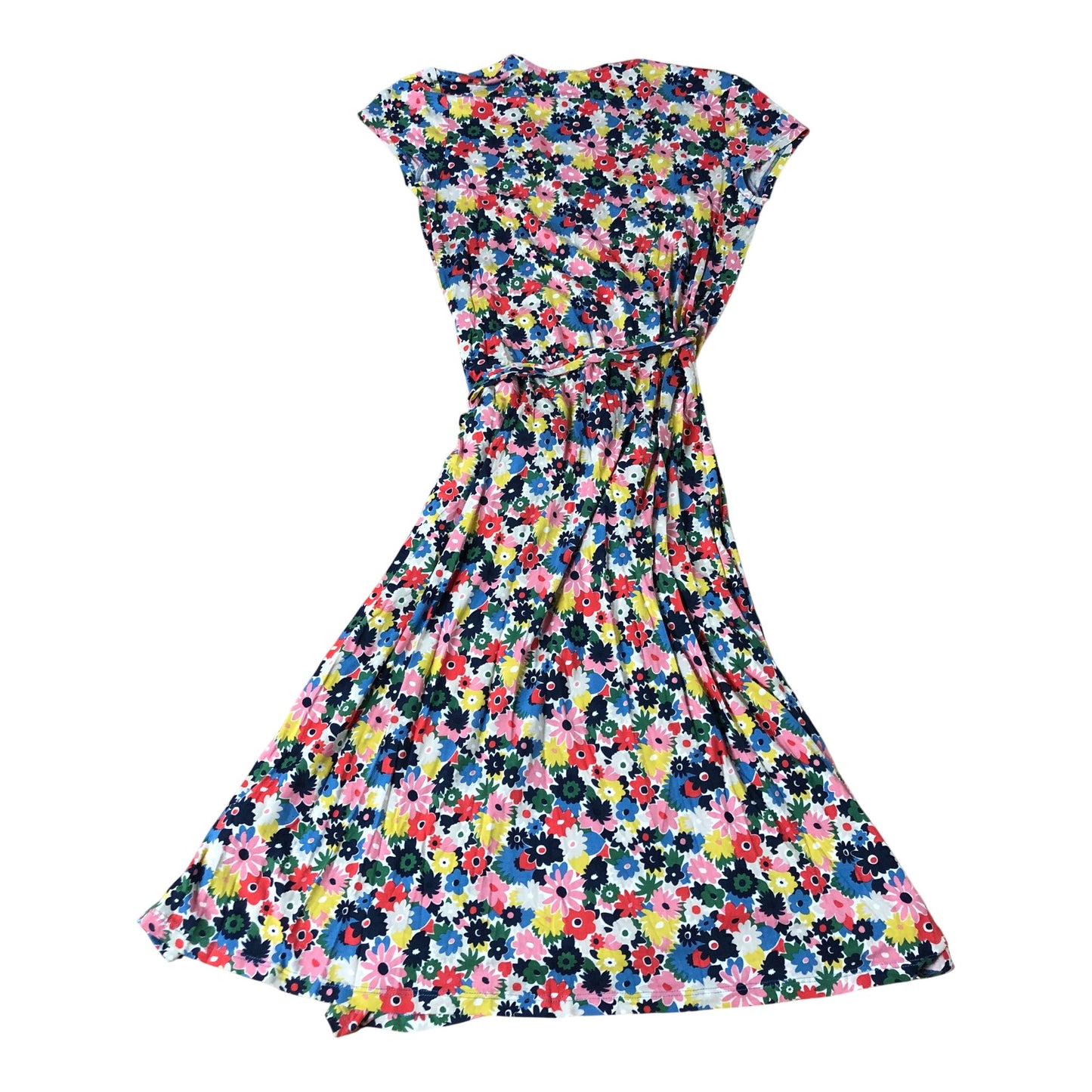 Floral Wrap Dress UK12 Women's Short Sleeve Maxi Viscose Eco-Friendly