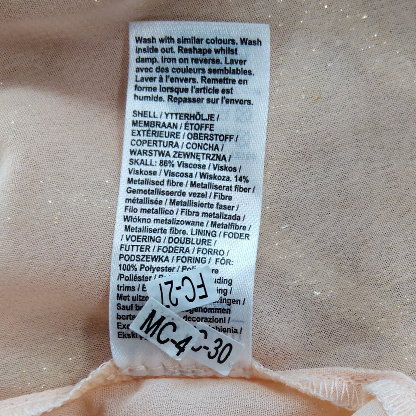 River Island Long Sleeve Dress UK8 Women's Pink Embellished V Neck Party Gown