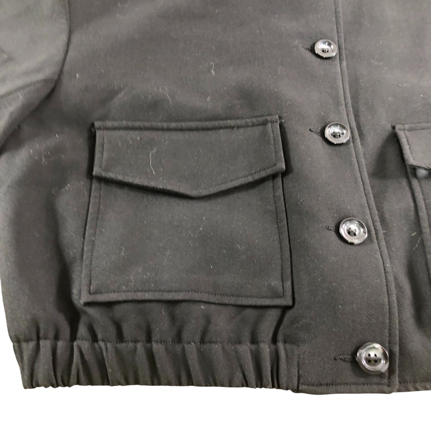 River Island Cropped Jacket UK16 Women's Black Button Detail Pockets