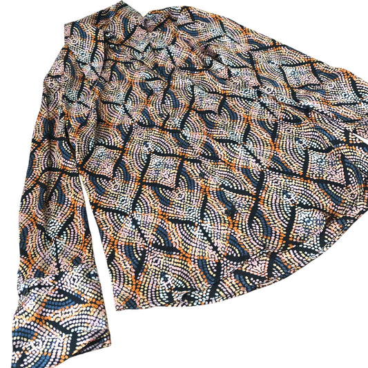 Women's Long Sleeve Shirt Abstract Print Polyester Fashion XS