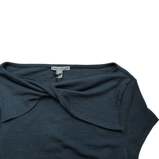 River Island Women's Short Sleeve Ruched Top Easy Fit Casual Grey Size 6