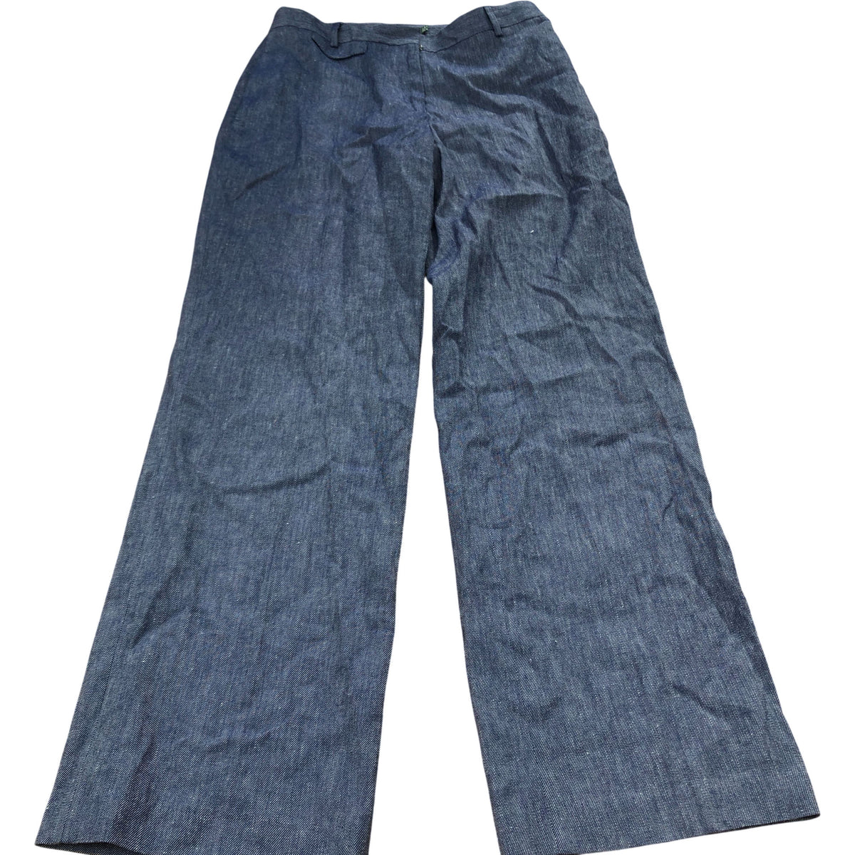 Baukjen Linen Blend Trousers UK Size 12 Women's Casual Blue Summer Style