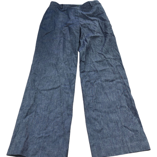 Baukjen Linen Blend Trousers UK Size 12 Women's Casual Blue Summer Style