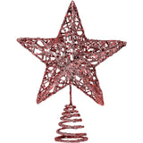 Christmas Tree Topper Ornament Star Champagne Glitter 8"