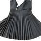 River Island Pleated Dress UK12 Women's Black White Collar Elegant Sleeveless