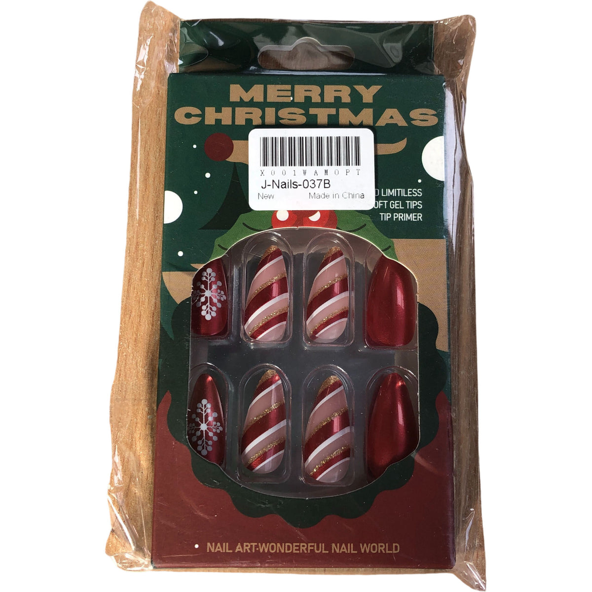 J-Nails Merry Christmas 3D Nail Art Design Pack Red Candy Canes