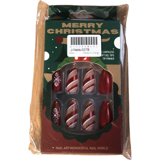 J-Nails Merry Christmas 3D Nail Art Design Pack Red Candy Canes