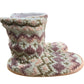 Chunky Knit Slippers Women's Winter Cozy Booties Pink Pattern