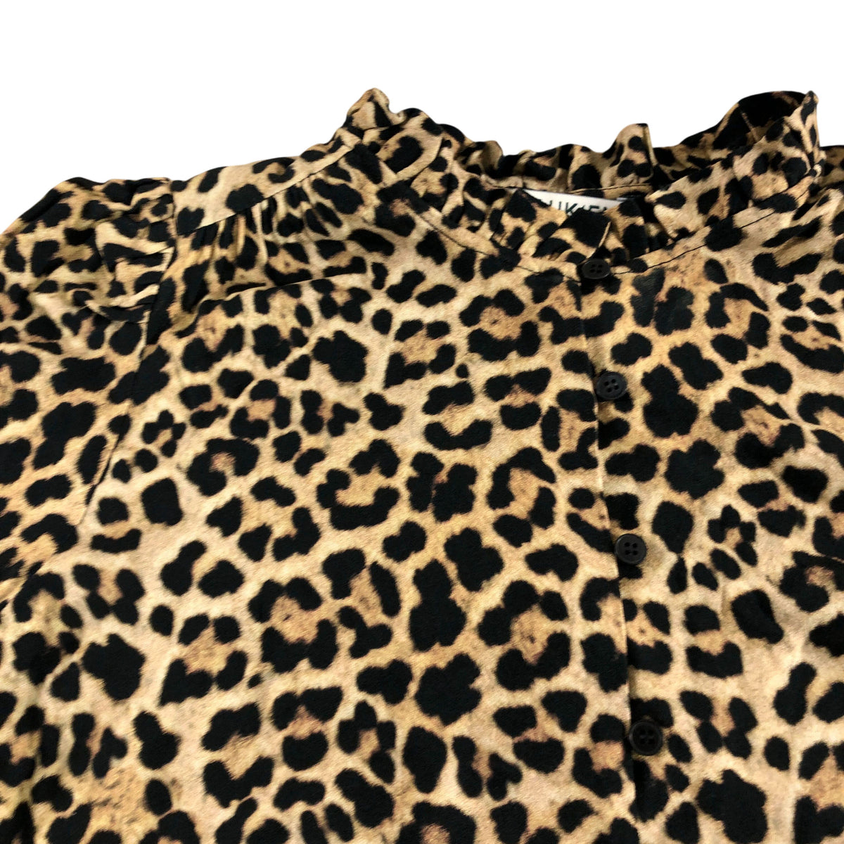 Baukjen Sabrina Printed Blouse UK12 Women's Cognac Leopard Viscose Top