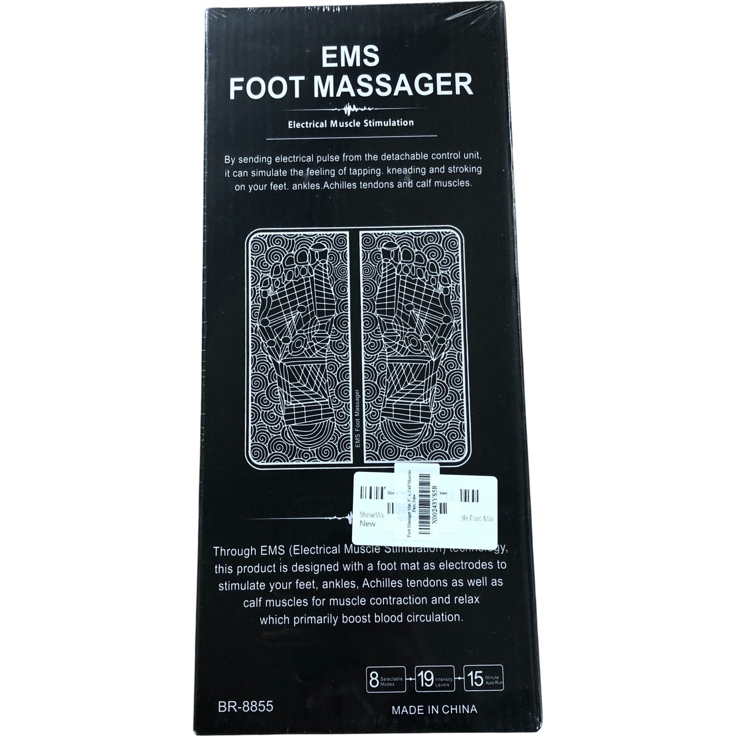 ShineMo EMS Foot Massager BR-8855 Electrical Muscle Stimulation 8 Modes