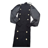 River Island Black Ribbed Dress UK8 Women's Elegant Long Sleeve Fitted Style